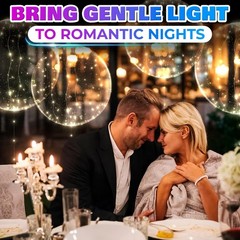 20″ Transparent Glow Balloons Light Up with LED String Lights for Decoration
