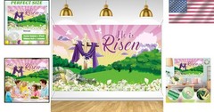 Large 72×44 Inch He is Risen Banner – Easter Decoration for All Spaces