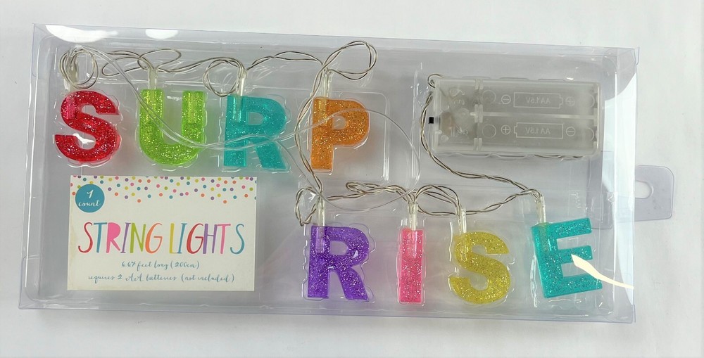 SUPRISE Party String Lights 6.6ft Reusable Décor Special Occasion & Birthday