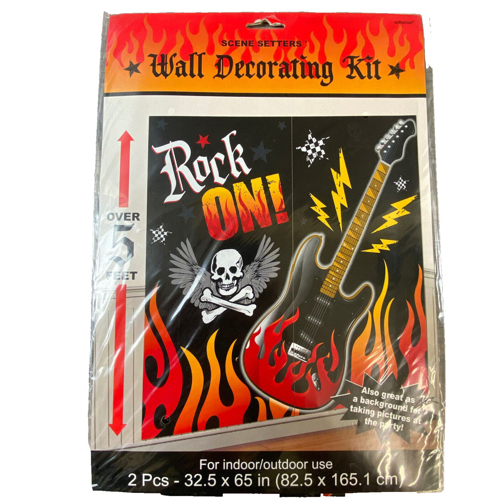Rock-n-Roll Rock On Wall Decorating Kit Birthday Party Supplies Over 5ft