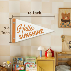 Hello Sunshine Wall Hanging Felt Banner for Kids Room,Bedroom,Playroom,Nursery,C