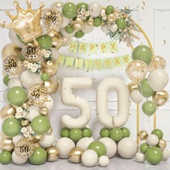 50th Birthday Balloons Garland Arch Kit,50th Party Decorations Sage Green San…