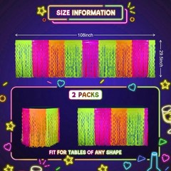 Mega-L Glow in The Dark Party Supplies, 2 Pack Neon Party Decorations Fluores…