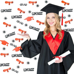 Red and Black Graduation Confetti 2026, 1000 Pcs Class of 2026 Table Centerpiece