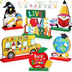 6 Pcs Back to School Party Decorations Wooden First of School Centerpieces Welco