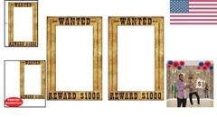 2-Pack Cowboy Themed Photo Frames – Ideal for Wild West Party Fun (23½» x 15½»)