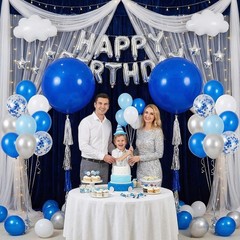 4PCS Large 36 Inch Royal Blue Balloons, Royal Blue Latex Big Balloons for Bir…