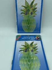 Luau-Themed Honeycomb Pineapple Centerpiece 12 “ X2. Tropical Hawaii New *12