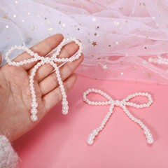 12Pcs Pearl Bow Cake Cupcake Toppers Birthday Wedding Party Decor