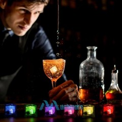 24x Waterproof Light Up LED Ice Cubes for Drinks Party Glowing Flashing Ice Cube