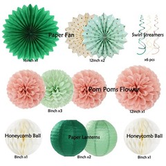 Sage Green Pink Birthday Decorations – 62pcs Happy Birthday Banner, Olive Ret…
