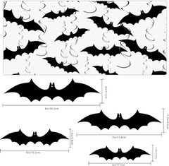 32Pcs Halloween Bat Hanging Swirls Decorations | Black Bat Ceiling Streamers, Ce