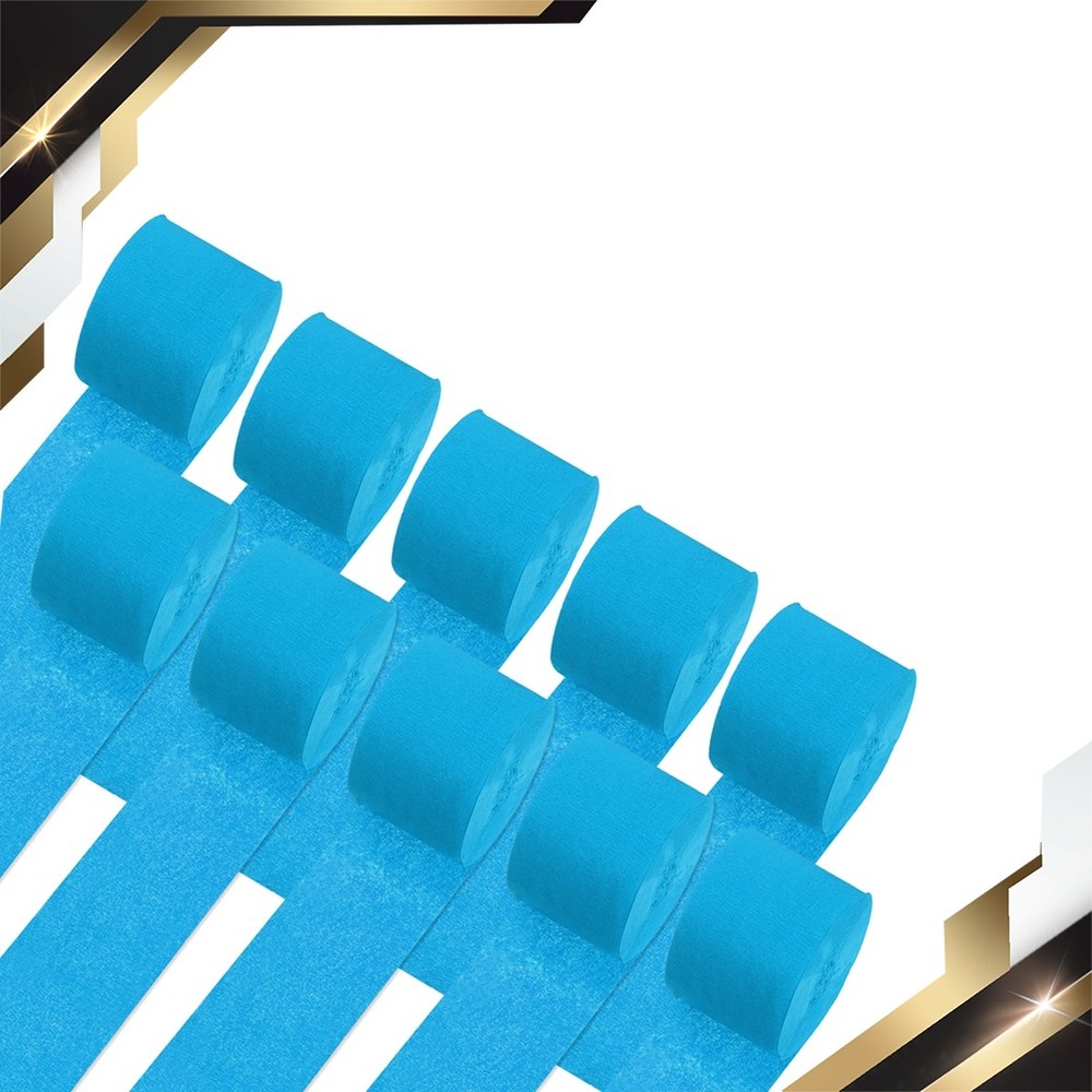 10 Rolls Crepe Paper Streamers 820Ft Sky Blue