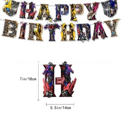 Transformer Theme Birthday Party Supplies Balloon Banner Cake Toppers