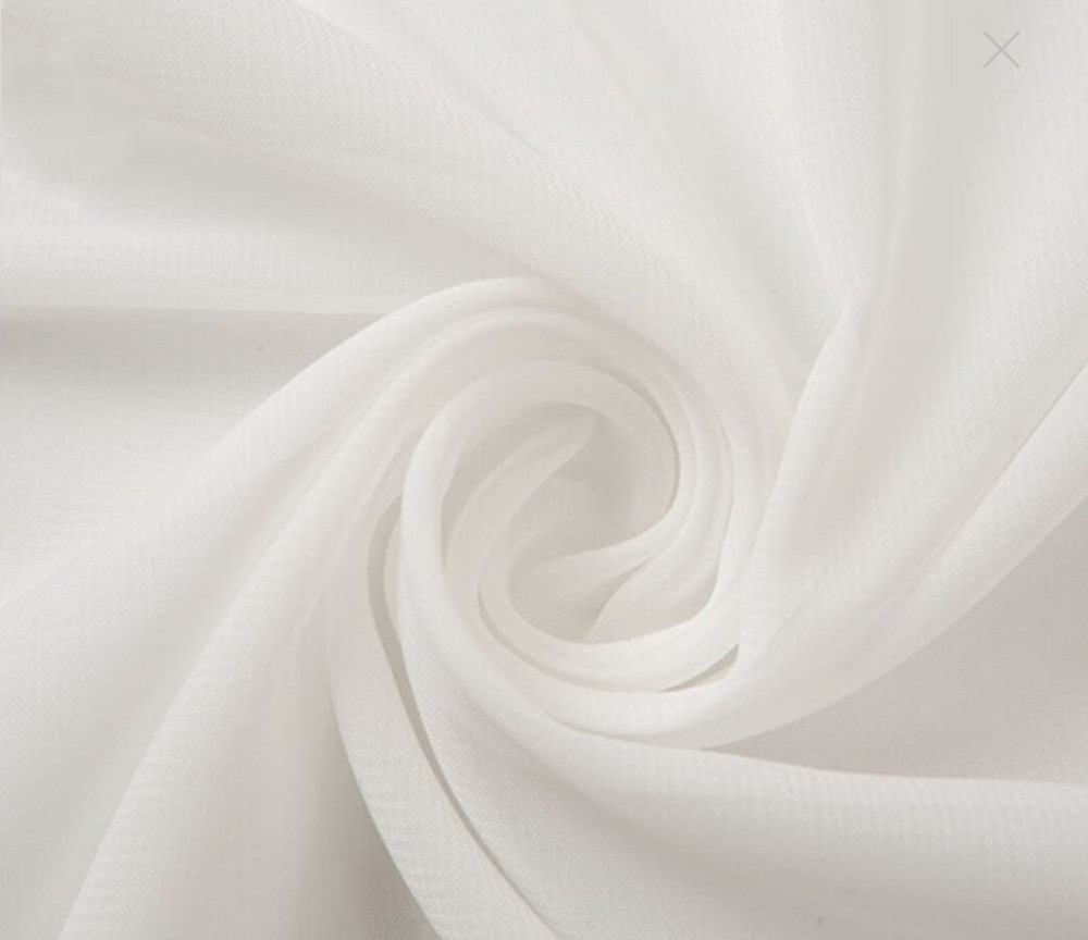 (White) 58/60″ Solid Color Chiffon Fabric Sheer Bridal Wedding Party.10 yards
