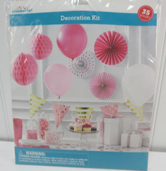 Pink and Gold Party Decorations Kit 36Pcs Way to Celebrate Birthday Baby Shower