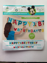 Disney Mickey Mouse 1st Birthday High Chair Kit, Banner Kit, Garland, Tablecloth