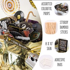 Roaring 20s Photo Booth Props – 41-pc Photo Booth Kit with 8 x 10-Inch Sign, …