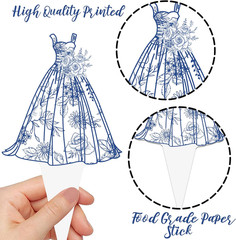 48pcs Something Blue Before I Do Theme Cupcake Toppers Something Blue Before I D