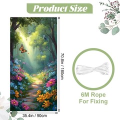 St. Patrick Day Banner 35.4″x70.8″ Fabric Spring Door Covers, Welcome Front D…
