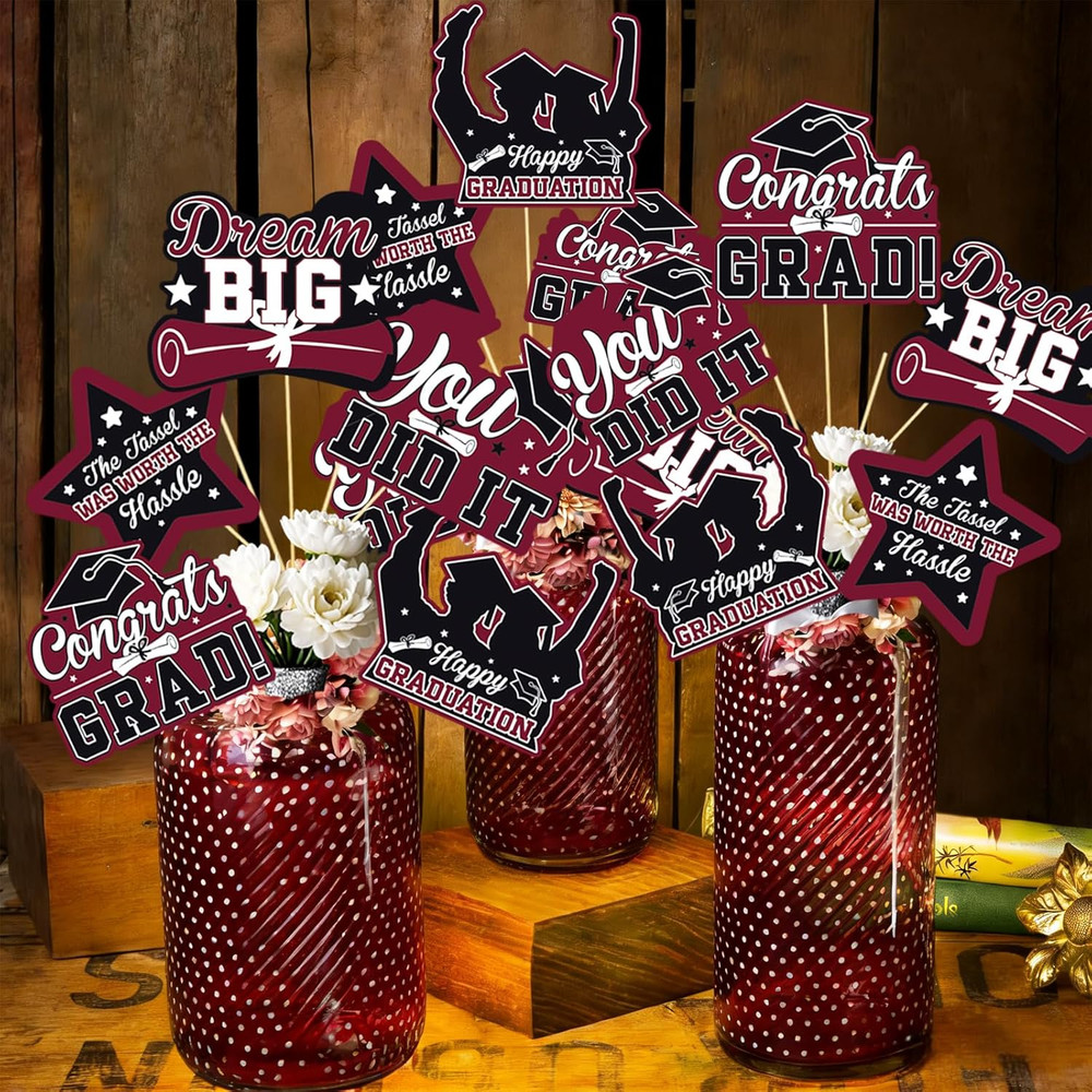 Graduation Table Decorations Maroon White/Maroon Graduation Decorations Class of