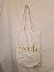 Bundle 2 Bride Totes The Knot & Canvas Gold Glitter Bachelorette Bride Bag Set 2