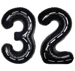 Race Car 40Inch Black 32 Balloon Number Large Helium Race Track 0-9 Giant Dig…