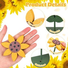 3 Pcs Sunflower Decor Wood Sunflower Table Decorations Summer Tiered Tray Woo…