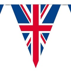 3.9t Union Jack British Flag Banner Bunting Triangular 13ft CORONATION 11 Flags