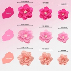 9 Pcs Tissue Paper Flowers – Crepe Paper Floral Decor for Baby Shower, Wedding,