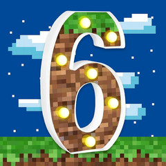 Pixel Light up Numbers Led Pixel Light for Home Birthday Party Decoration, Game