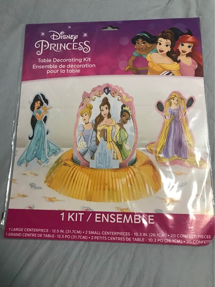 Disney Princess Table Decorating Kit Birthday Party Decoration 3pcs + Confetti