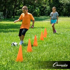 9 Inch Assorted Color Plastic Cones Set of 6 for Athletics and Social Distancing