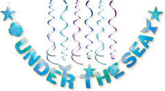 Mermaid Party Supplies, Banner Decoration Kit (7-Count)