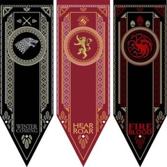 the Game of Thrones Stark Tyrel Targaryen Banner Flag House Party Wall Hanging