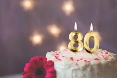 Birthday Candles Gold Number 80 Cake Topper for Party Decorations