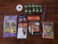 Halloween Party Supplies Lot: Invitation Kit, Window Silhouettes, Pencils & More