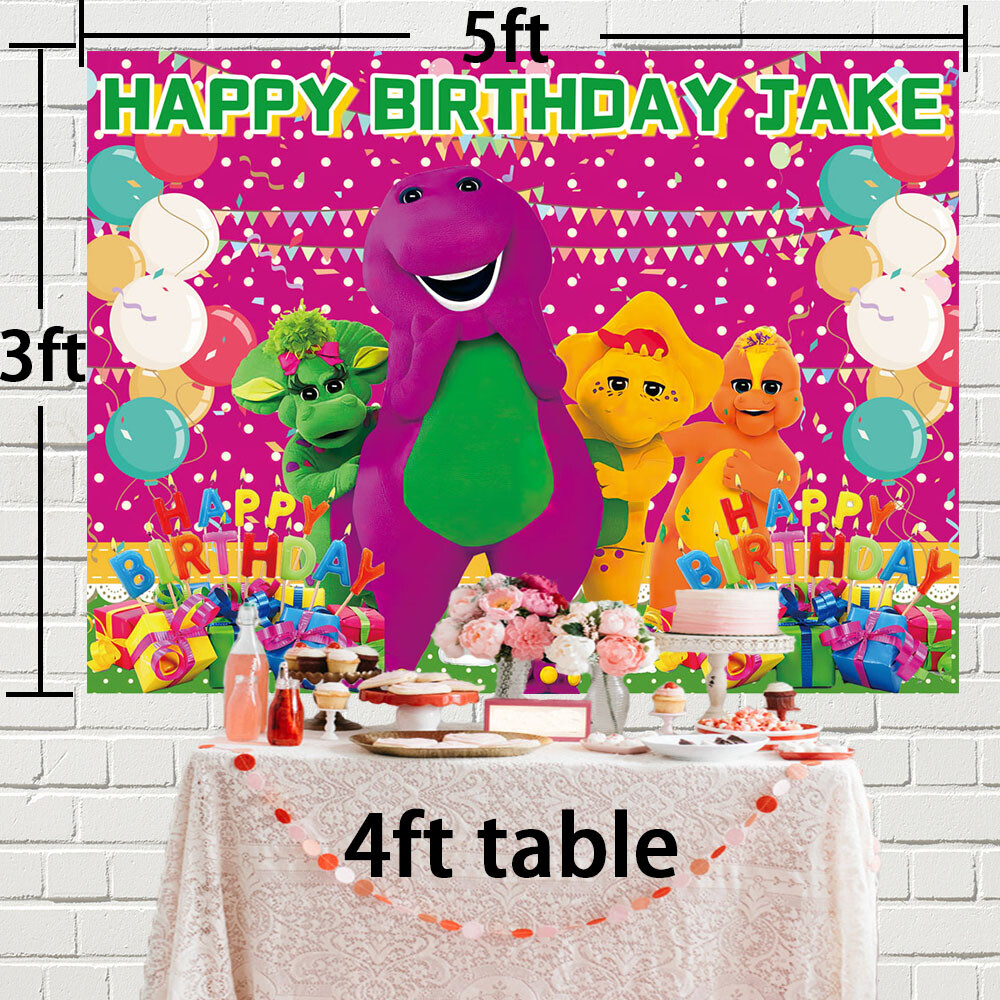 Barney and Friends Personalised Custom Banner Backdrop Party Decorations Gift