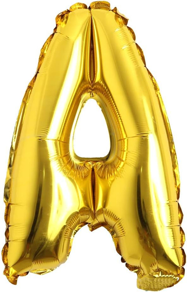 16″ Inch Single Gold Alphabet Letter Number Balloons Aluminum Hanging Foil Film