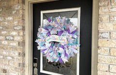 Happy Birthday Banner Party Front Door Deco Mesh Wreath Festive Sparkly Cheerful