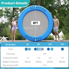 ACWYENN 6/8/10/12FT Inflatable Water Hammock Lake Floats for Adults Round Flo…