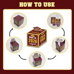 Graduation Decoration Class of 2026 Money Box – Maroon and Gold Graduation Money