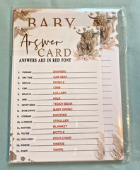 183 Pcs- Baby Shower Games-Blue Pencils-Wooden Sign Cowboy Western & More NEW!