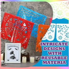 10 Pack Mexican Party Banners Total 170 Feet, Paper Picado Banner Mexican Par…