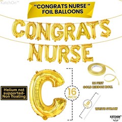 , Congrats Nurse Gold Balloons Banner Set – 16 Inch, Pack Of 35 | Nurse Party…