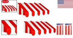 Bright 3-D Awning Wall Decorations – Retro Carnival Style 2-Pack 24.75″ x 8.75″