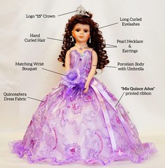 18” Quinceañera Last Doll with Umbrella Dress Stand – Última Muñeca Mis Quinc…