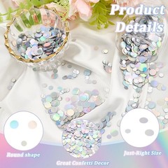 1 Box 60g Holographic Circle Confetti Iridescent Round Table Scatter 6mm 10mm
