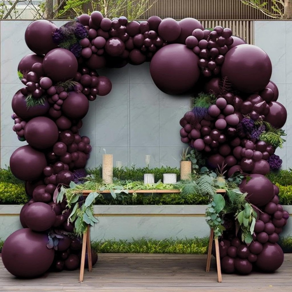 Burgundy Balloons Double Dark Purple Plum Mauve Balloon Garland Maroon Magent…