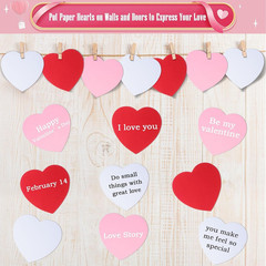 72 Pcs 6 Inch Large Heart Paper Cutouts, Double Sided Heart Shape Paper Decorati